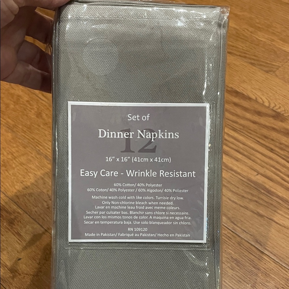 Gray Dinner Napkins Set - Easy Care, Wrinkle Resistant